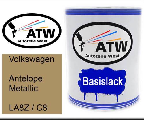 Volkswagen, Antelope Metallic, LA8Z / C8: 1L Lackdose, von ATW Autoteile West.